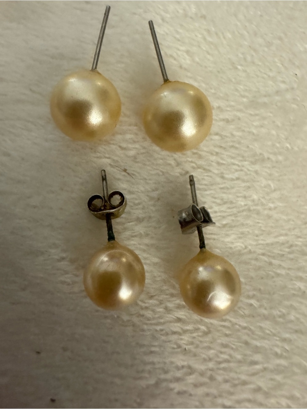 Cream Pearl Stud Earrings — Classic Women's Jewelry